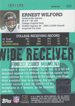 2004 Finest - Refractors #121 Ernest Wilford Back