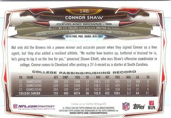 2014 Topps Chrome #146 Connor Shaw Back