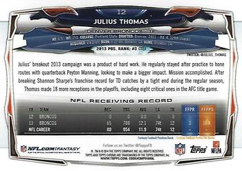2014 Topps Chrome #12 Julius Thomas Back