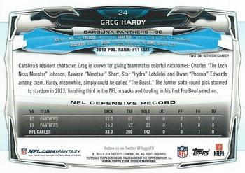 2014 Topps Chrome #24 Greg Hardy Back