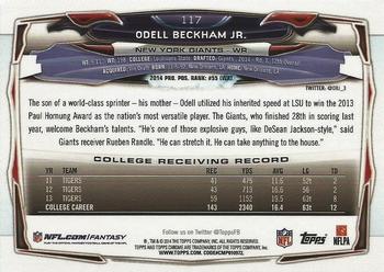 2014 Topps Chrome #117 Odell Beckham Jr. Back