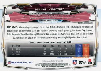 2014 Topps Chrome #32 Michael Crabtree Back