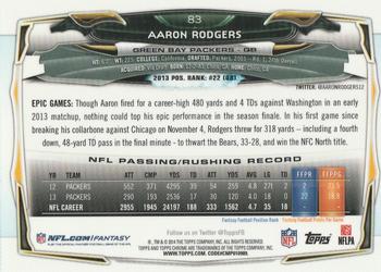 2014 Topps Chrome #83 Aaron Rodgers Back