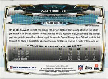 2014 Topps Chrome #172 Allen Robinson Back