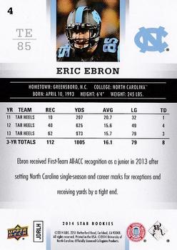 2014 Upper Deck Star Rookies #4 Eric Ebron Back