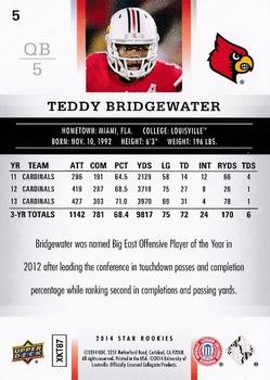 2014 Upper Deck Star Rookies #5 Teddy Bridgewater Back