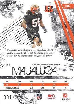 2009 Donruss Rookies & Stars #186 Rey Maualuga Back