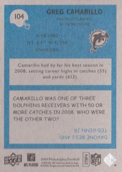 2009 Philadelphia #104 Greg Camarillo Back