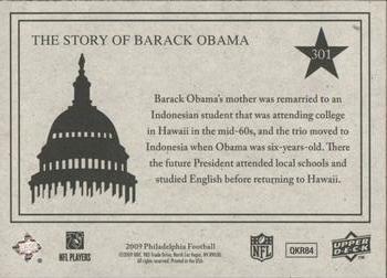 2009 Philadelphia #301 Barack Obama Back