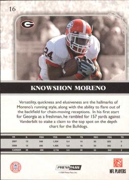 2009 Press Pass Legends #16 Knowshon Moreno Back