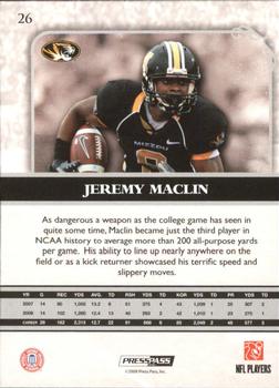 2009 Press Pass Legends #26 Jeremy Maclin Back