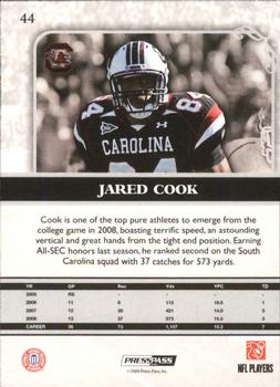 2009 Press Pass Legends #44 Jared Cook Back