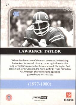 2009 Press Pass Legends #75 Lawrence Taylor Back