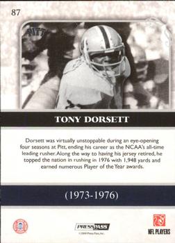 2009 Press Pass Legends #87 Tony Dorsett Back