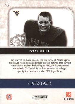 2009 Press Pass Legends #92 Sam Huff Back