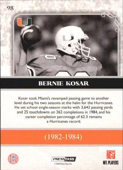 2009 Press Pass Legends #98 Bernie Kosar Back