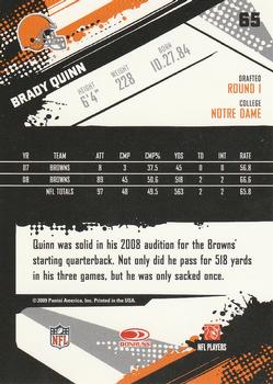 2009 Score #65 Brady Quinn Back