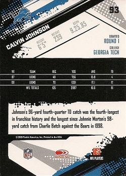 2009 Score #93 Calvin Johnson Back