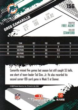 2009 Score #156 Greg Camarillo Back