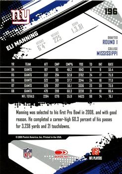 2009 Score #196 Eli Manning Back
