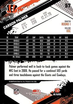 2009 Score #57 Carson Palmer Back