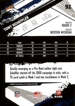 2009 Score #92 Tony Scheffler Back