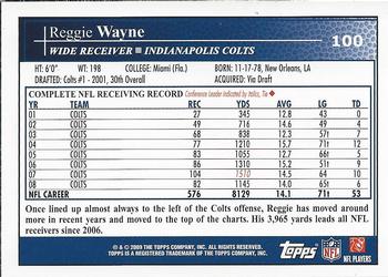 2009 Topps #100 Reggie Wayne Back