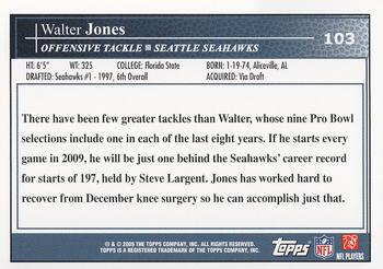 2009 Topps #103 Walter Jones Back