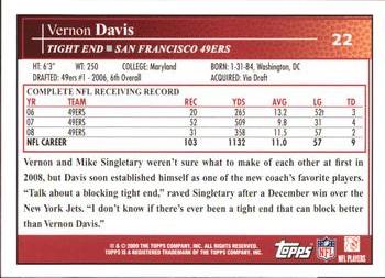 2009 Topps #22 Vernon Davis Back