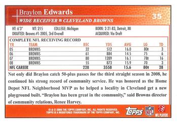 2009 Topps #35 Braylon Edwards Back