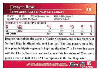 2009 Topps #49 Dwayne Bowe Back