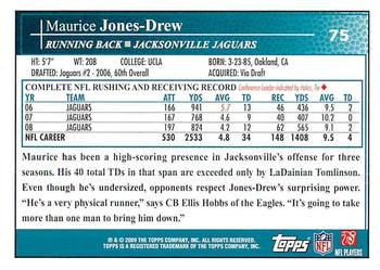 2009 Topps #75 Maurice Jones-Drew Back