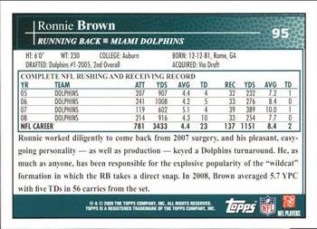 2009 Topps #95 Ronnie Brown Back