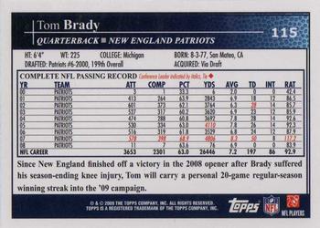 2009 Topps #115 Tom Brady Back