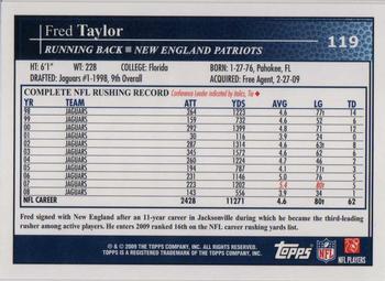 2009 Topps #119 Fred Taylor Back