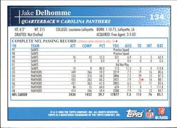 2009 Topps #134 Jake Delhomme Back
