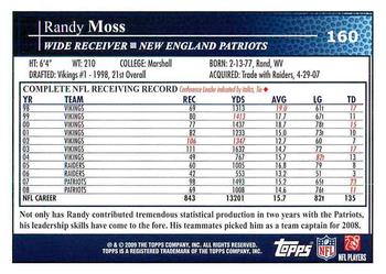 2009 Topps #160 Randy Moss Back
