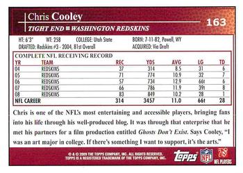 2009 Topps #163 Chris Cooley Back