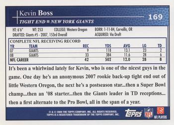 2009 Topps #169 Kevin Boss Back