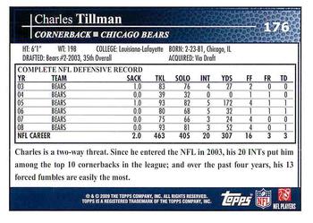 2009 Topps #176 Charles Tillman Back
