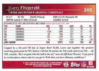 2009 Topps #205 Larry Fitzgerald Back