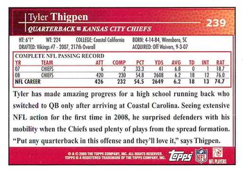 2009 Topps #239 Tyler Thigpen Back