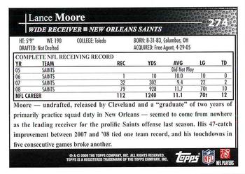 2009 Topps #274 Lance Moore Back
