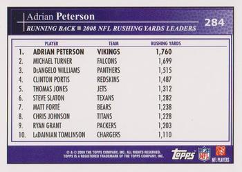 2009 Topps #284 Adrian Peterson Back