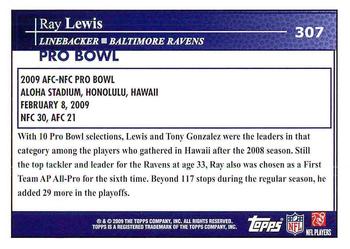 2009 Topps #307 Ray Lewis Back