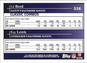 2009 Topps #326 Ed Reed / Ray Lewis Back