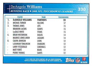 2009 Topps #330 DeAngelo Williams Back