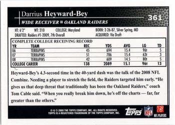 2009 Topps #361 Darrius Heyward-Bey Back