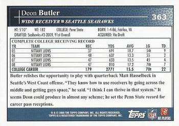 2009 Topps #363 Deon Butler Back