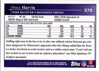 2009 Topps #375 Percy Harvin Back